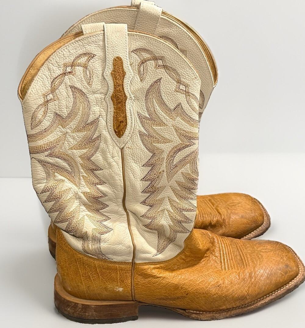 Justin Boots Pascoe Smooth Ostrich Leather Made In USA Mens Size 11 EE